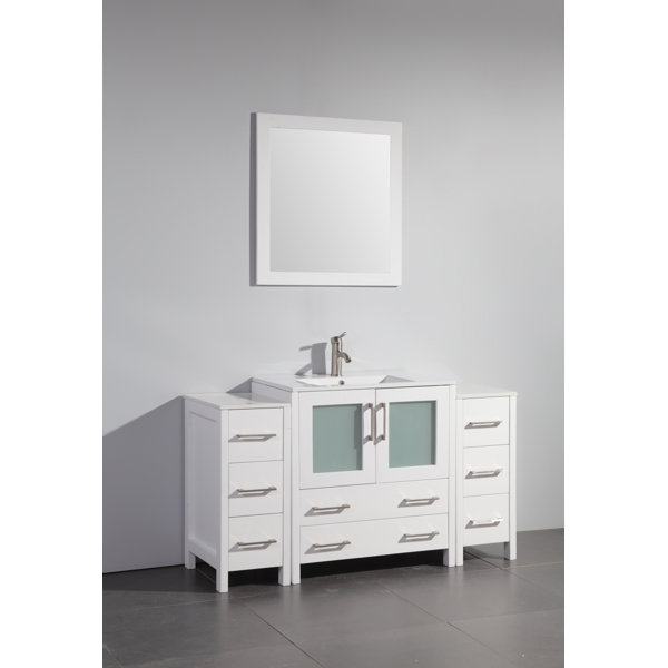 Wade Logan Karson 54" Single Bathroom Vanity Set with Mirror & Reviews
